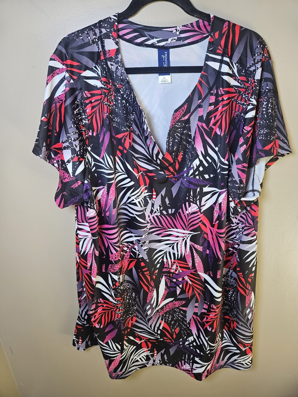 Swimsuits For All Leaf Tropical Above Knee Swimsuit Beach Pool Coverup Plus 30